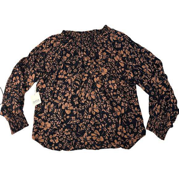 A.N.A Women's V Neck Long Sleeve Blouse Size XL In Betty Floral - Picture 2 of 9